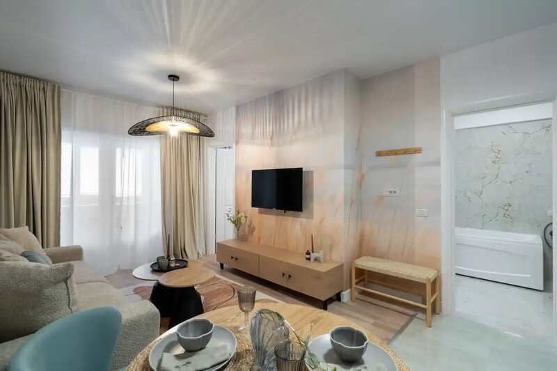 Militari Residence Apartament 2 Camere Tip Studio Design Luminos